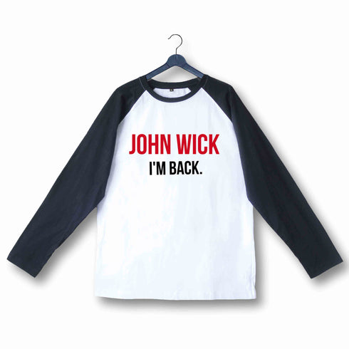 John Wick MOVIES Hollywood John Wick I'm Back Custom Printed Graphic Design Raglan T-Shirt for Women